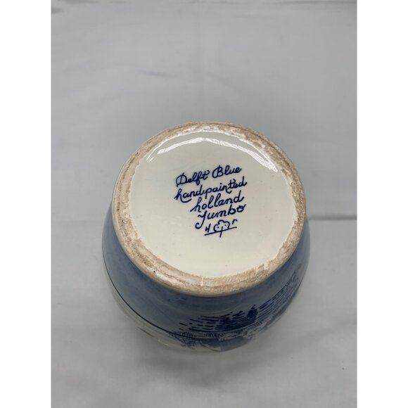 Delft Bulb pot Blue Holland Jumbo Flowerpot Handpainted Porcelain Windmill - Picture 6 of 9